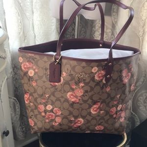 Floral Coach Tote